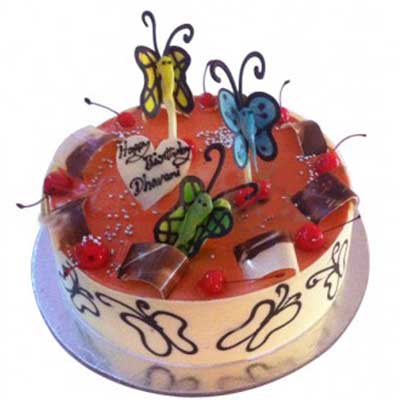 "White Chocolate Cake With Butterflies - 2kgs - Click here to View more details about this Product